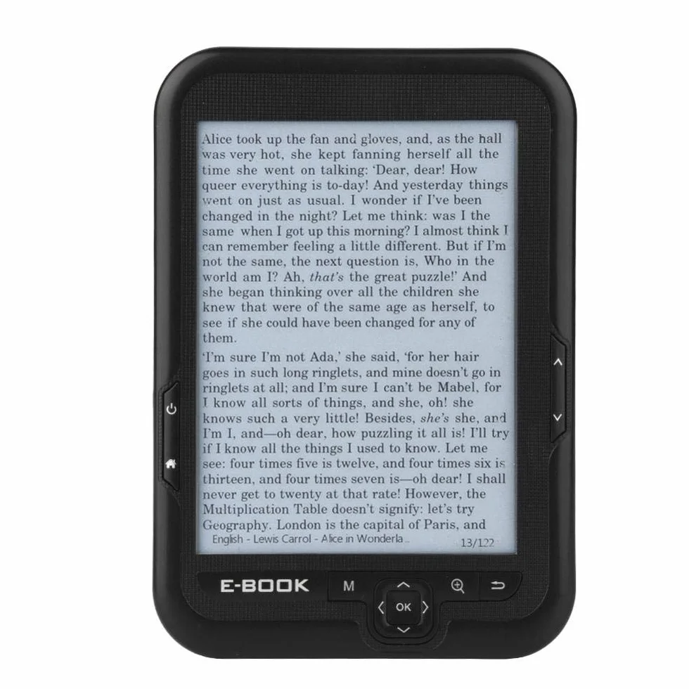 E Book Reader, tragbarer 6 Zoll elektronische Bücher hochauflösendes 300dpi Display, Unterstützung Uhr, Wörterbuch, Kalender, Taschenrechner, 32G TF Karte, 29 Sprachen mit Ledertasche (schwarz 8G)